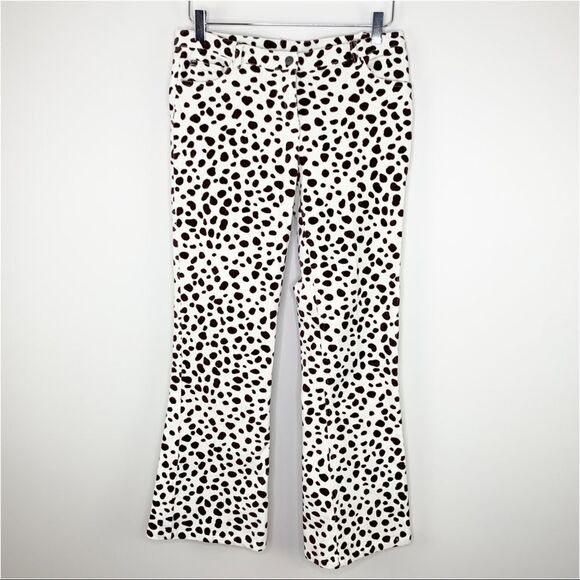 Mini Boden Black and White Spotted Dalmation Print Velour Pants Adjustable Waist - Picture 1 of 14